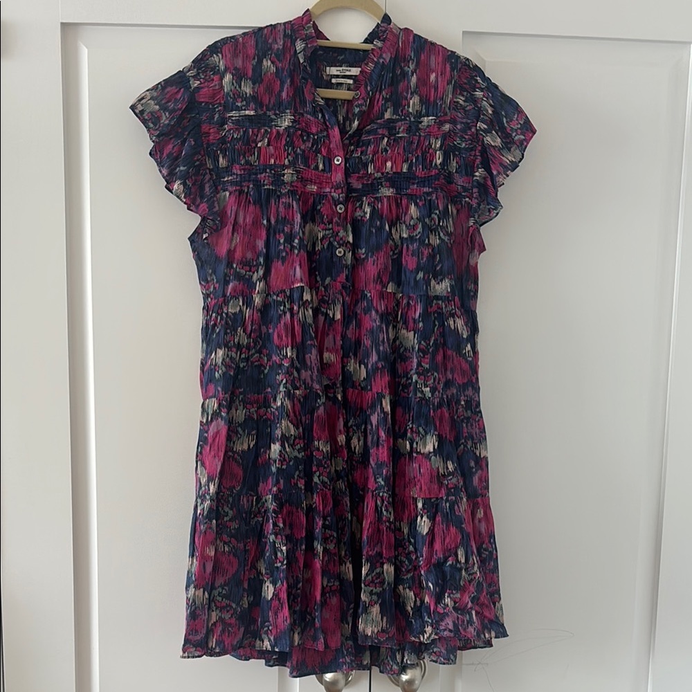 Isabel Marant Vibrant Pink and purple flowy dress with slip